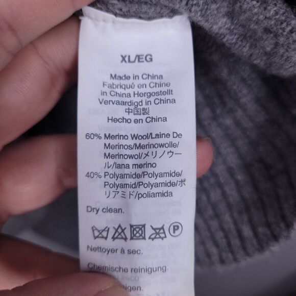 J Crew Merino Wool Sweater Mens XL Gray 1/4 Zip - Picture 10 of 11